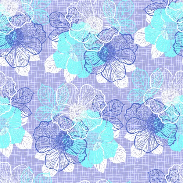 Patrón Floral Sin Costuras Decorativo Con Flores Peonía — Vector de stock