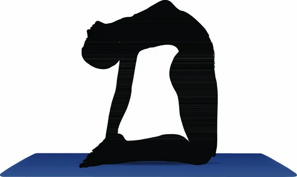 Eps Illustrazione Vettoriale Delle Posizioni Yoga Cammello Pose — Vettoriale Stock