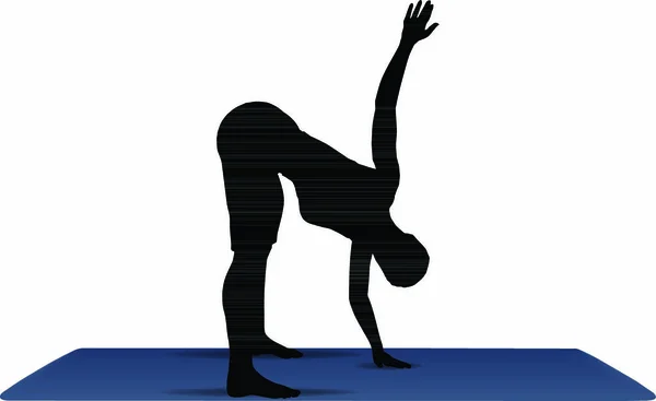 Illustration Yoga Pose Yogamatta — Stock vektor