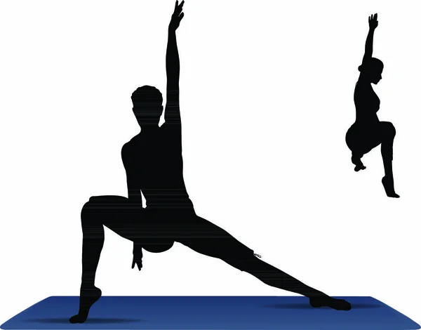 Ilustración Postura Del Yoga Una Estera Del Yoga — Vector de stock
