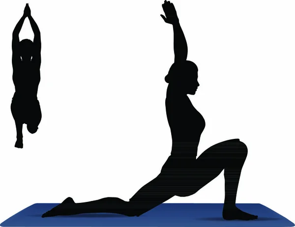 Ilustración Postura Del Yoga Una Estera Del Yoga — Vector de stock