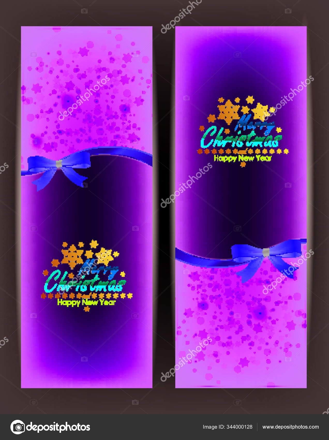 Greeting Christmas Cards Yellow Bows Copy Space Stock Vector Image by ©YAYImages 344000128