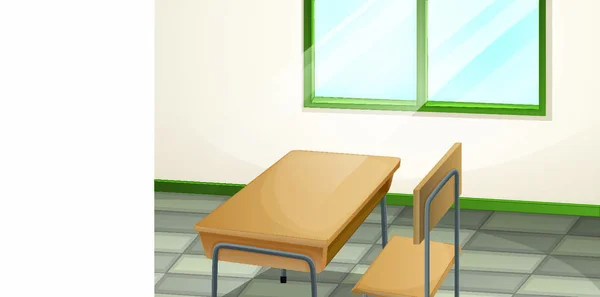 Illustration Von Tisch Und Stuhl Einem Raum — Stockvektor