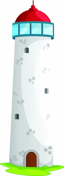 Illustration Phare Sur Fond Blanc — Image vectorielle