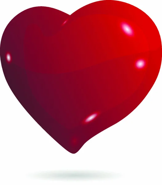 Illustration Coeur Rouge Symbolique Sur Fond Blanc — Image vectorielle