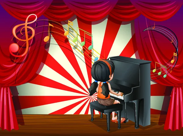 Ilustracja Młodego Pianisty — Wektor stockowy