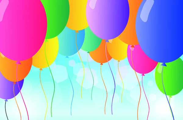 Ilustracja Kolorowych Latających Balonów — Wektor stockowy