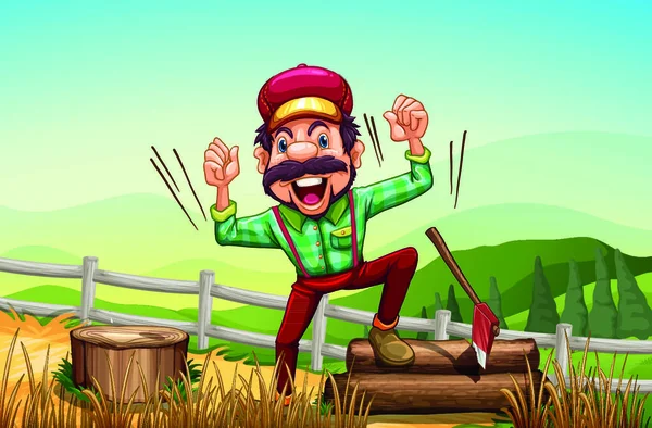 Vectores de stock de Homem cortando grama, ilustraciones de Homem