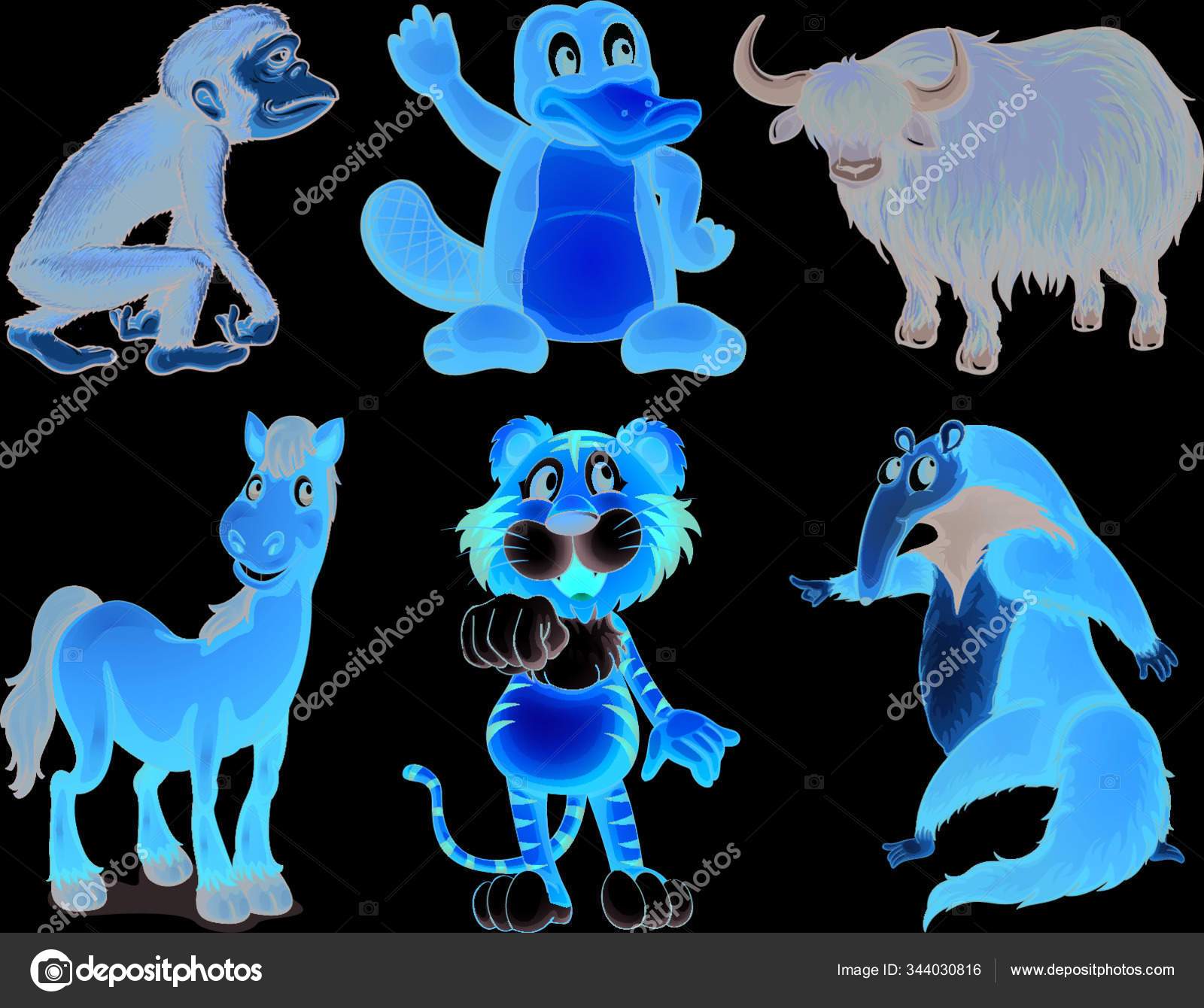 Illustration Six Different Kinds Four Legged Animals White Background Stock  Vector Image by ©YAYImages #344030816