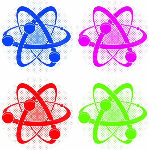 Векторна Колекція Абстрактних Медичних Або Хімічних Символів Атома — стоковий вектор