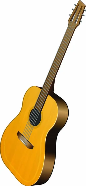 Ilustración Vectorial Guitarra Clásica Sobre Fondo Blanco — Archivo Imágenes Vectoriales