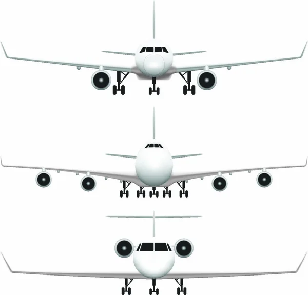 收集的商用飞机的分层矢量图 — 图库矢量图片