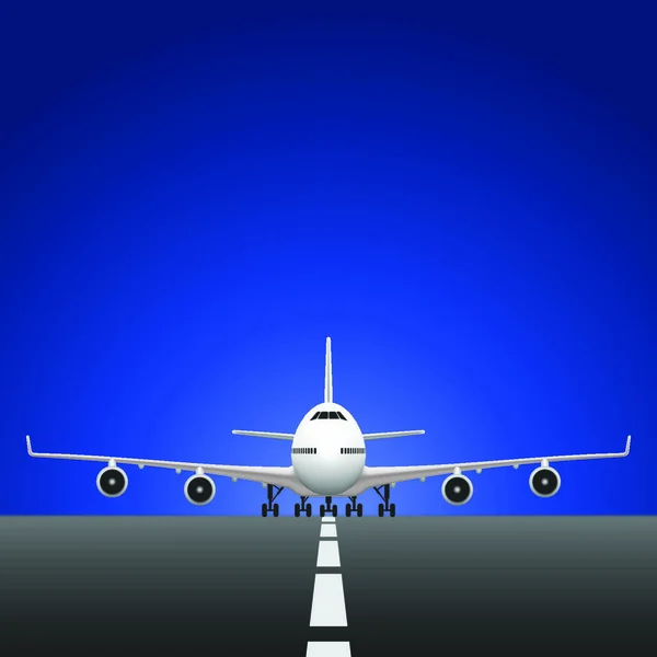 滑走路上の飛行機の層ベクトル図 — ストックベクタ