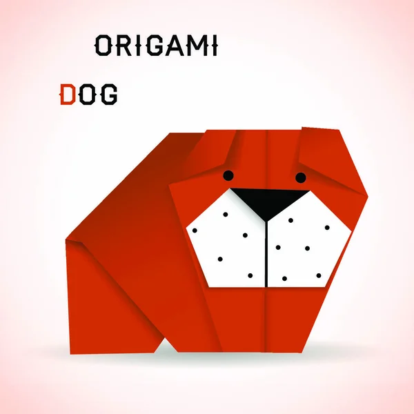 Vector Illustratie Van Een Origami Hond — Stockvector