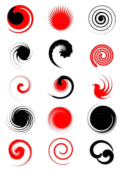 Ensemble Vectoriel Éléments Conception Spirale Facile Enregistrer Tant Que Brosse — Image vectorielle