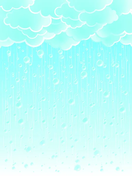 Ilustración Vectorial Hermoso Fondo Lluvia Ducha Verano Ligero — Vector de stock