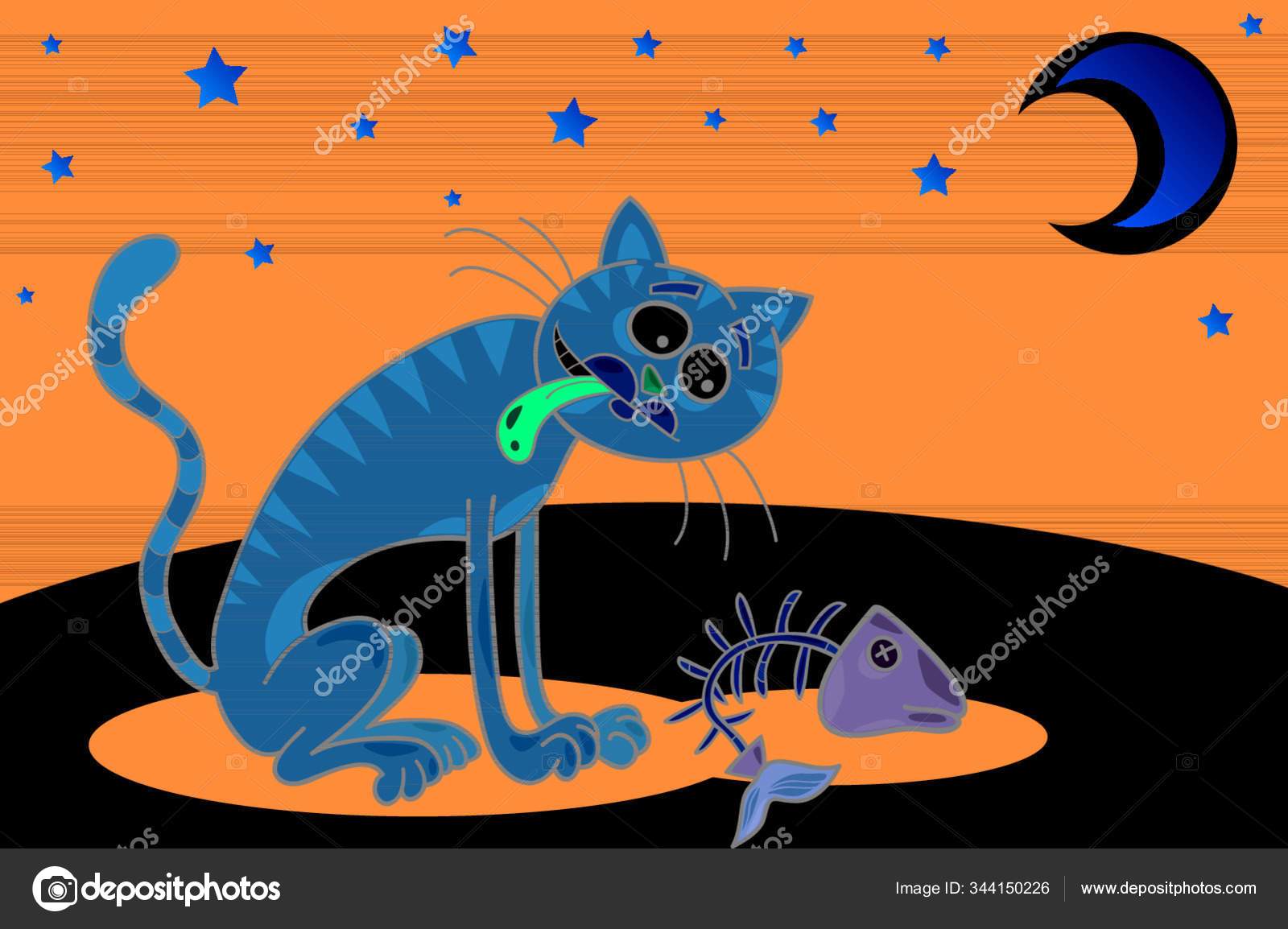 Karikatür Vektör Çizimi Evsiz Kedi Vektörel çizim ©YAYImages
