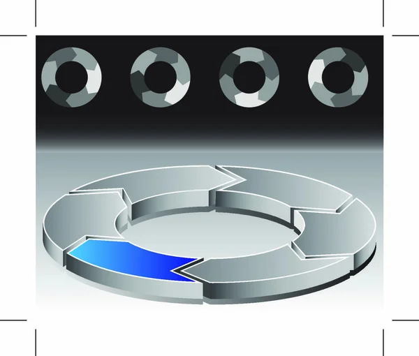 Una Imagen Diagrama Circular Con Seis Flechas — Vector de stock
