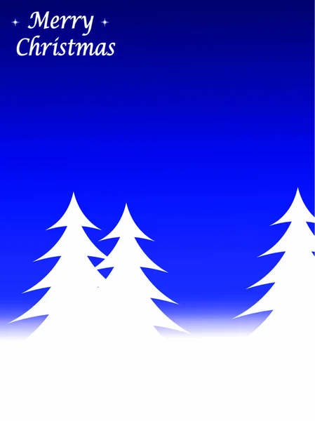 Escena Vectorial Invierno Abstracta Con Fondo Azul Árboles Navidad Nevados — Vector de stock