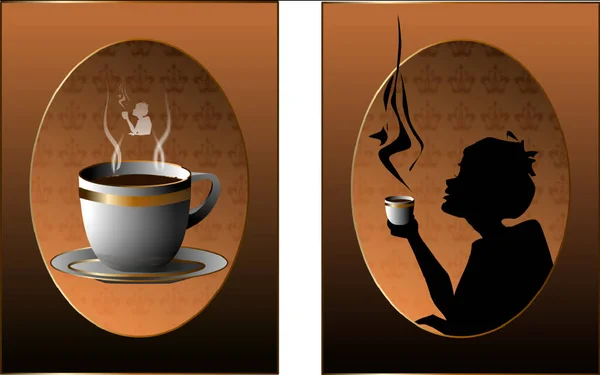 Illustration Einer Kaffeetasse Kaffee — Stockvektor