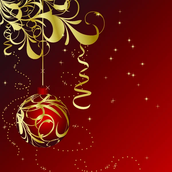 Élégant Fond Floral Noël Avec Des Boules Vecteur — Image vectorielle