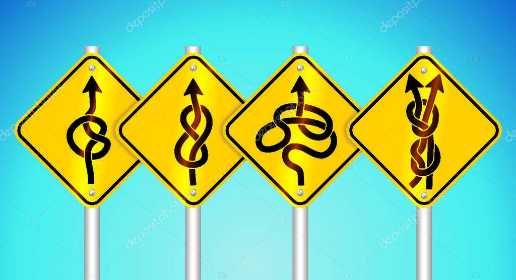 Warning traffic signs - vector illustration