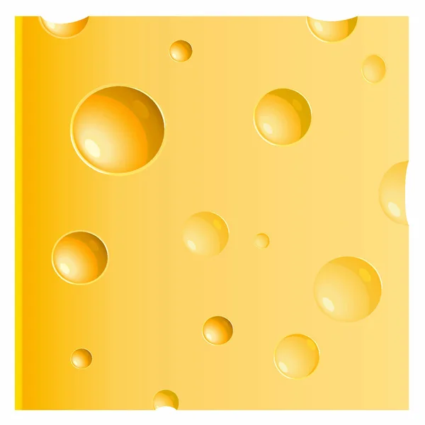 白の上にチーズのピース — ストックベクタ