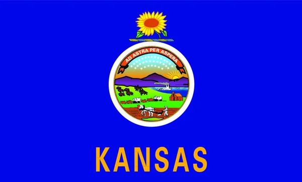 Bandeira Estado Kansas —  Vetores de Stock