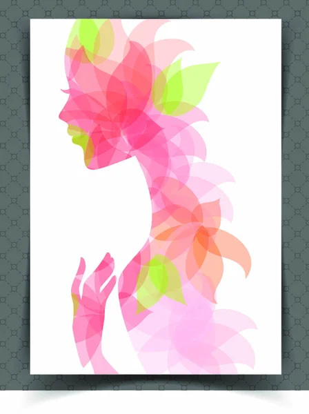 Vector Illustration Beautiful Woman — Stock Vector