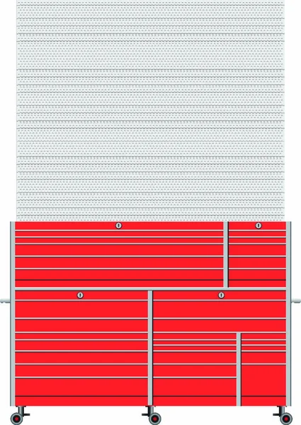 서랍이 산업용 작업대와 연장들을 일러스트 — 스톡 벡터