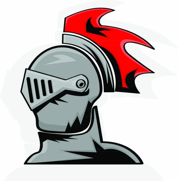 卡通画显示身穿盔甲的骑士的头像 — 图库矢量图片
