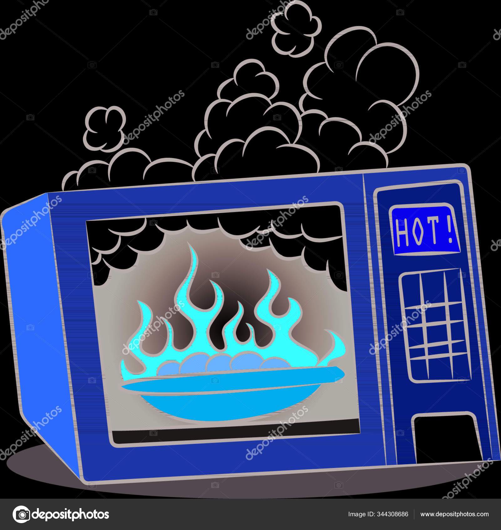 Image Food Burning Microwave Oven Stock Vector Image by ©YAYImages