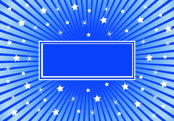 Blue Sunburst Background Various White Stars Giving Celebration Feel Design — Stock Vector