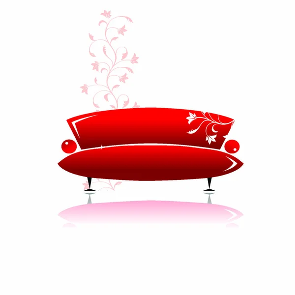 红色沙发设计符号图解 — 图库矢量图片