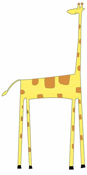 Dessin Animé Girafe Isolé Sur Fond Blanc Illustration Art Vectoriel — Image vectorielle