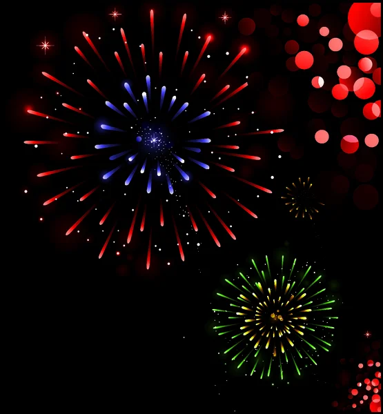 一套彩色烟火效果矢量图解 图库矢量图像 C Yayimages