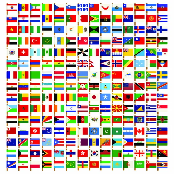 Iconos Bandera Mundial Sobre Fondo Blanco — Archivo Imágenes Vectoriales