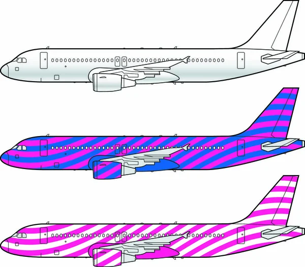 Teknisk Ritning Boeing Flygplan Vektorformat — Stock vektor