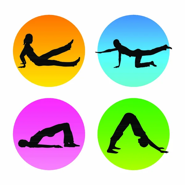 Silhouette Vectorielle Fille Fitness — Image vectorielle