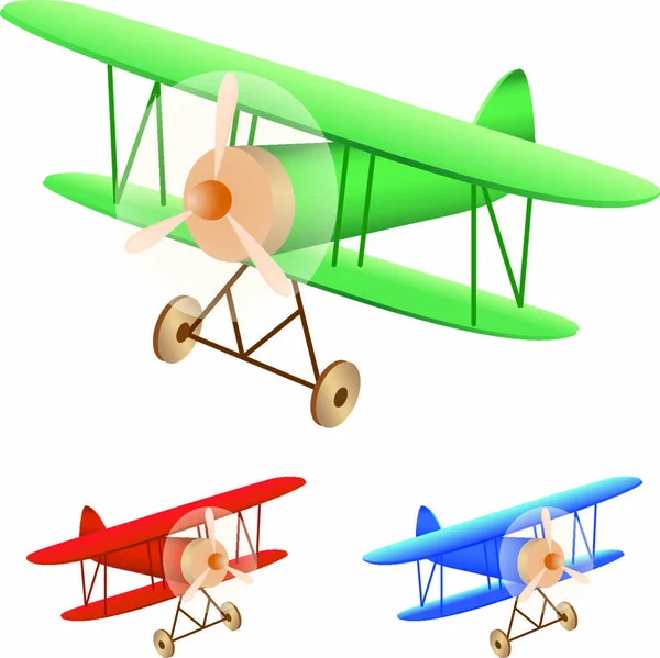 Avião pequeno vetor isométrico ou biplano antigo. pode ser usado