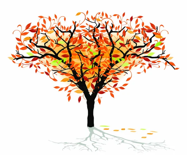 Φθινοπωρινή Φυλλοβόλα Σύμβολο Δέντρο Γραφική Απεικόνιση — Διανυσματικό Αρχείο