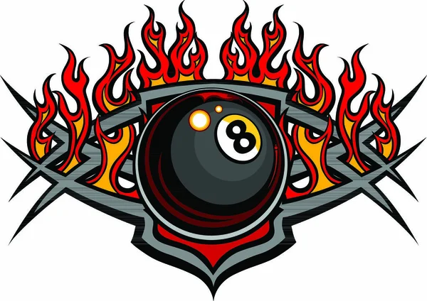 炎で燃える8つのボールベクトルテンプレート — ストックベクタ