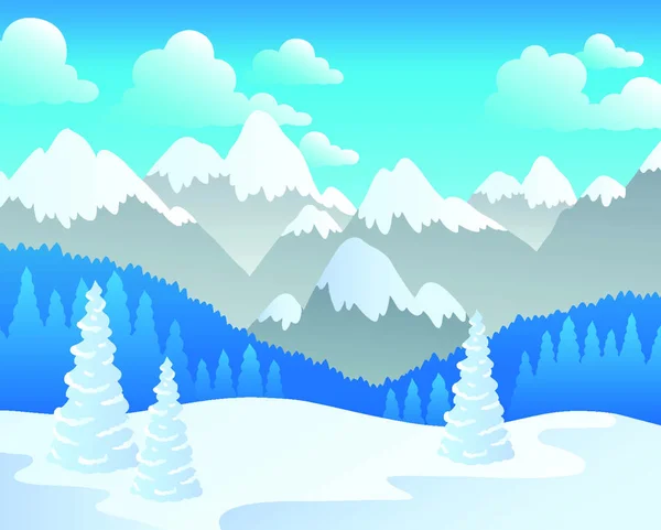 山のテーマの風景4 ベクトル図 — ストックベクタ