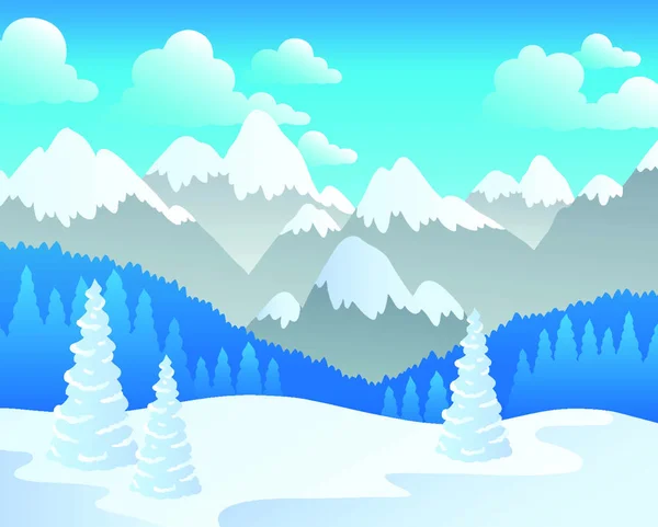 Montaña Tema Paisaje Ilustración Vectorial — Vector de stock