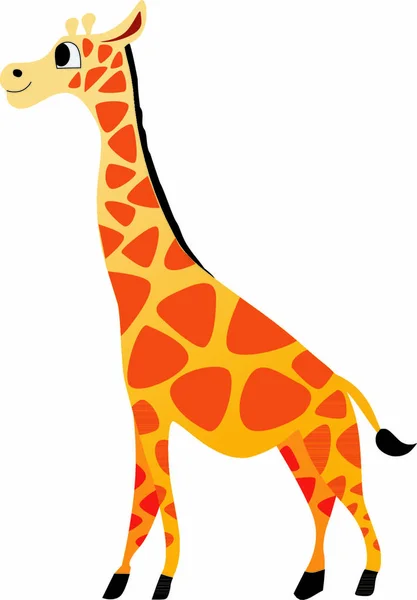 Personnage Drôle Petite Girafe Dans Style Dessin Animé — Image vectorielle