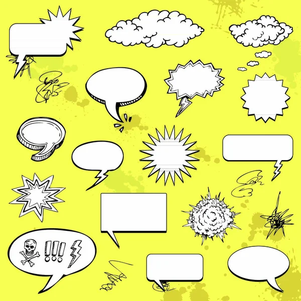 Burbujas Habla Cómica Signo Gráfico Ilustración — Archivo Imágenes Vectoriales