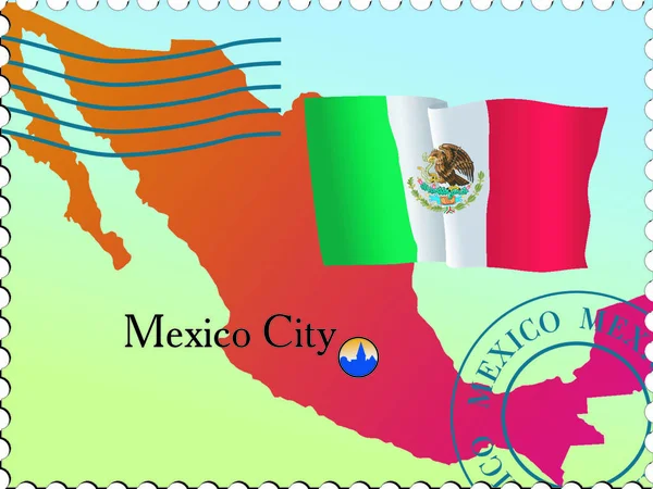 Mexico Stad Hoofdstad Van Mexico Vectorstempel — Stockvector