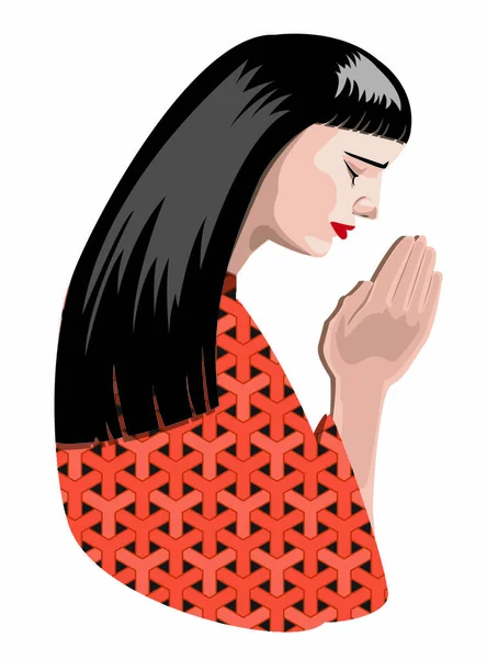 Ilustración Mujer Religiosa Formato Vectorial — Archivo Imágenes Vectoriales