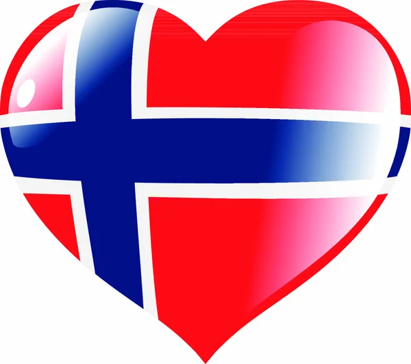 Corazón Colores Noruega — Vector de stock