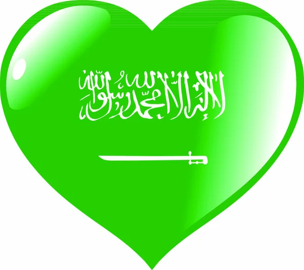 Corazón Colores Arabia Saudita — Archivo Imágenes Vectoriales
